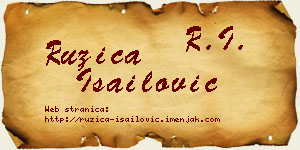 Ružica Isailović vizit kartica